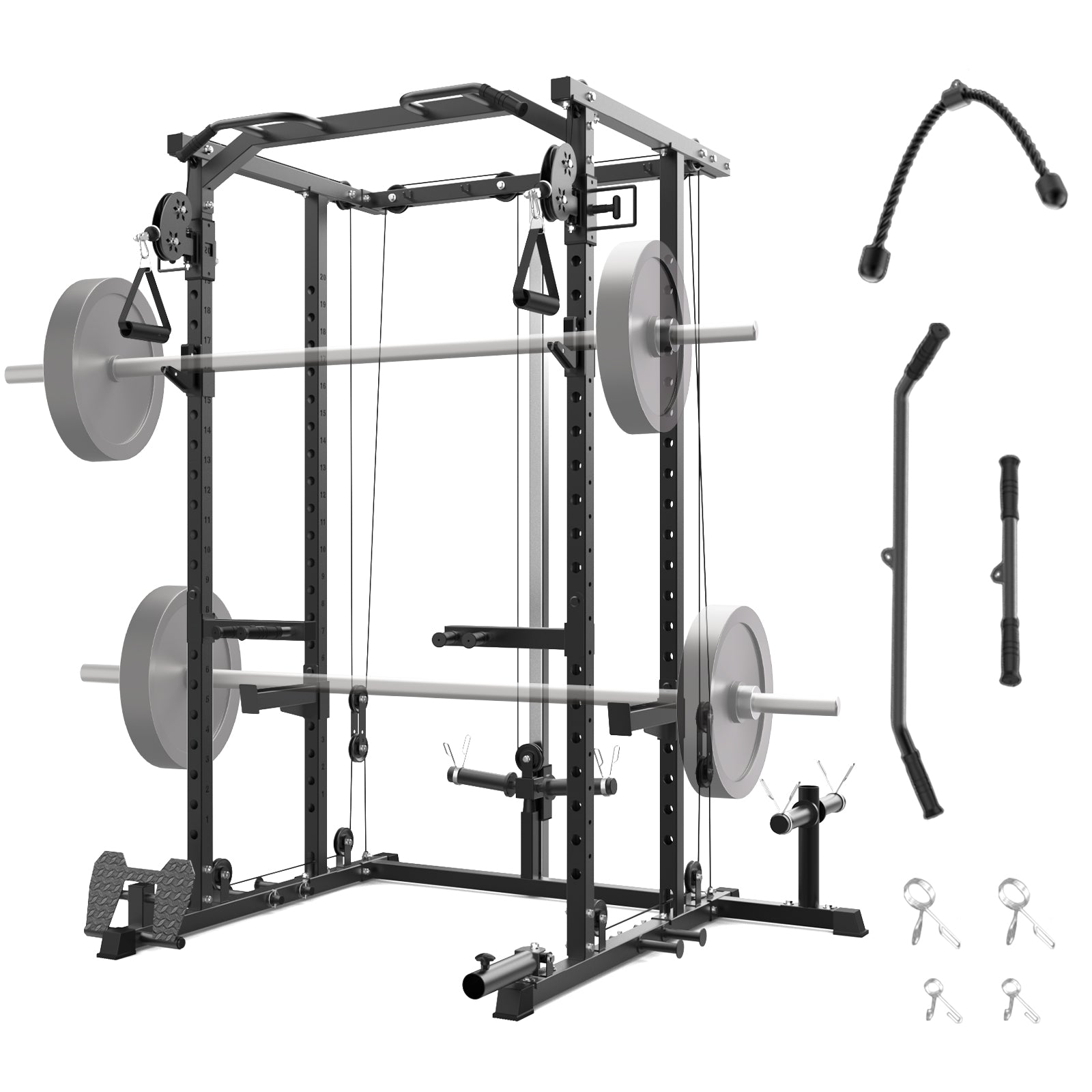 Garvee 2000LBS Multi-Function Power Cage Squat Rack with Dual