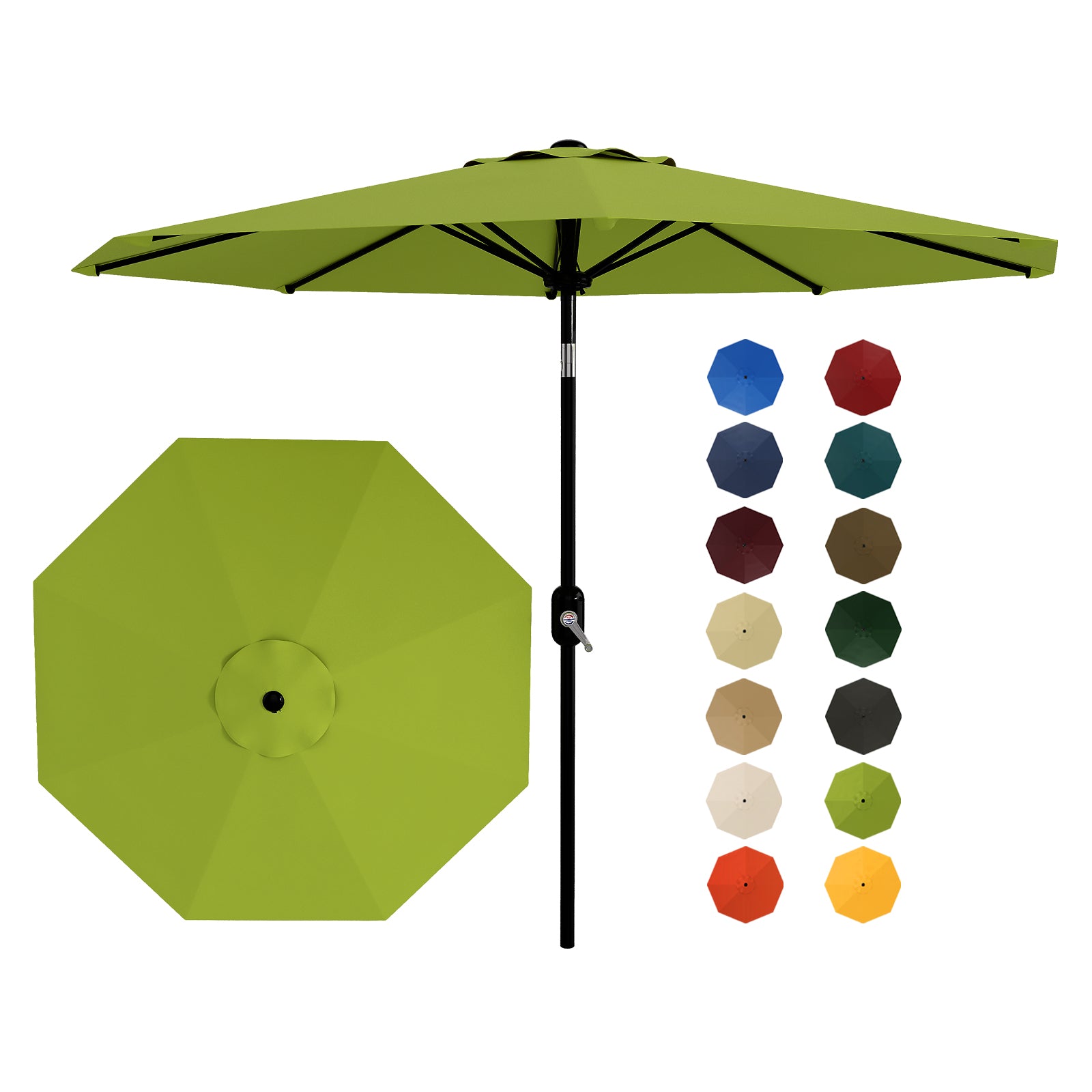 Garvee 10FT Patio Umbrella with Crank Lift & Push Button Tilt ?C 8 Sturdy Ribs, UV Protection, Waterproof Outdoor Market Parasol for Pool, Deck, Yard