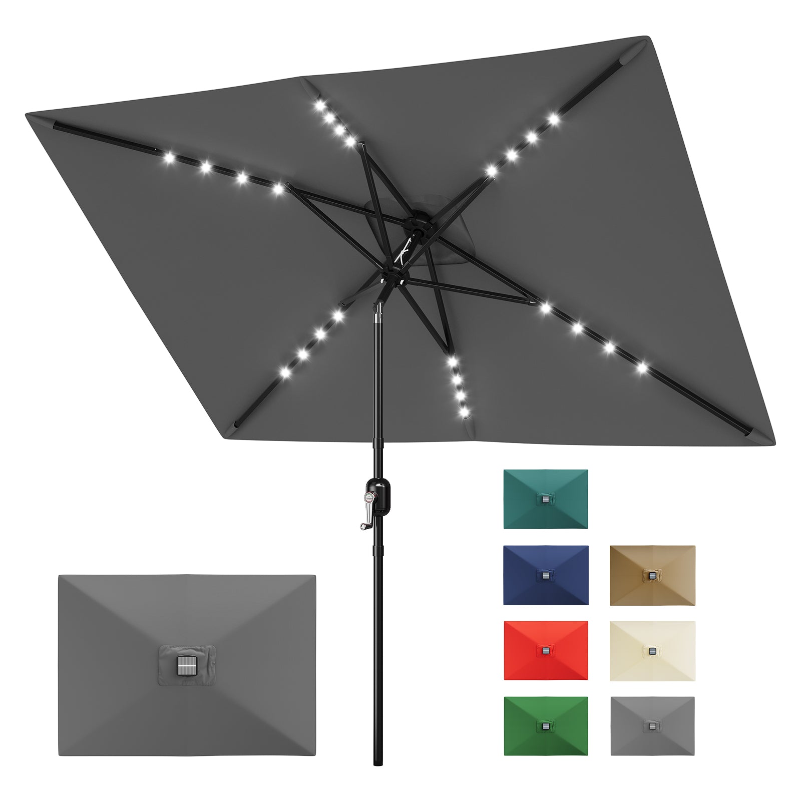 Garvee Solar Powered LED Patio Umbrella