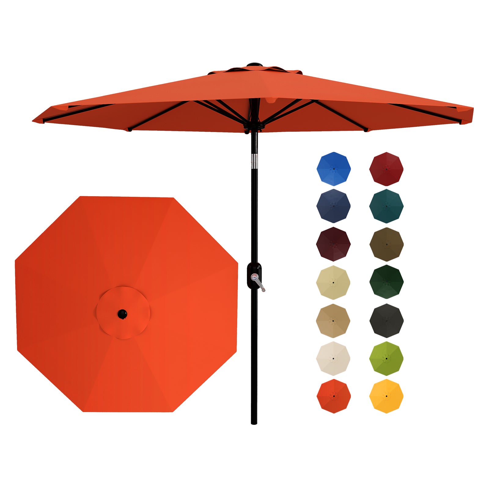 Garvee 10FT Patio Umbrella with Crank Lift & Push Button Tilt ?C 8 Sturdy Ribs, UV Protection, Waterproof Outdoor Market Table Parasol for Garden