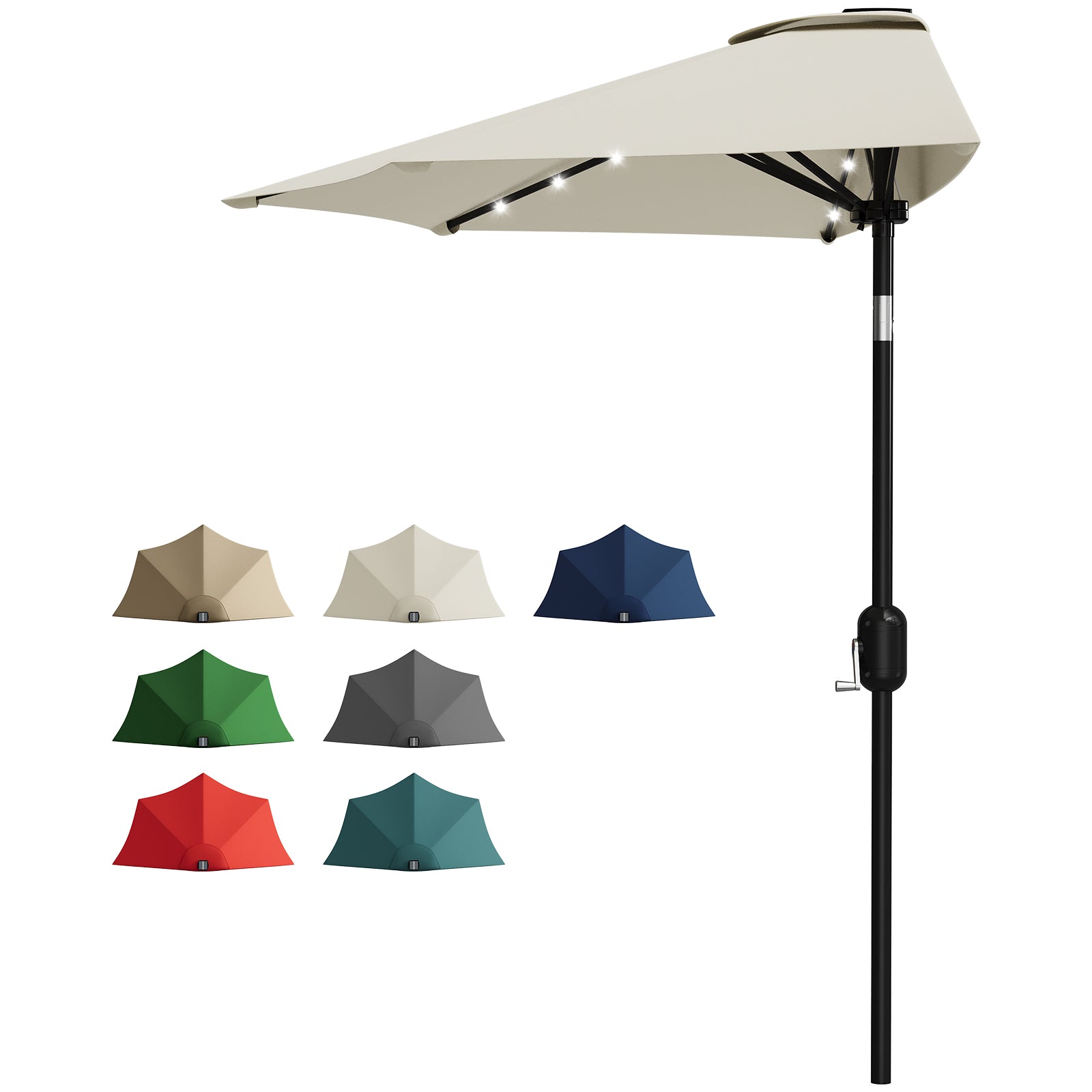 15 ft patio umbrella 15' Solar Patio Umbrella - 36 LED Lights & UPF50+