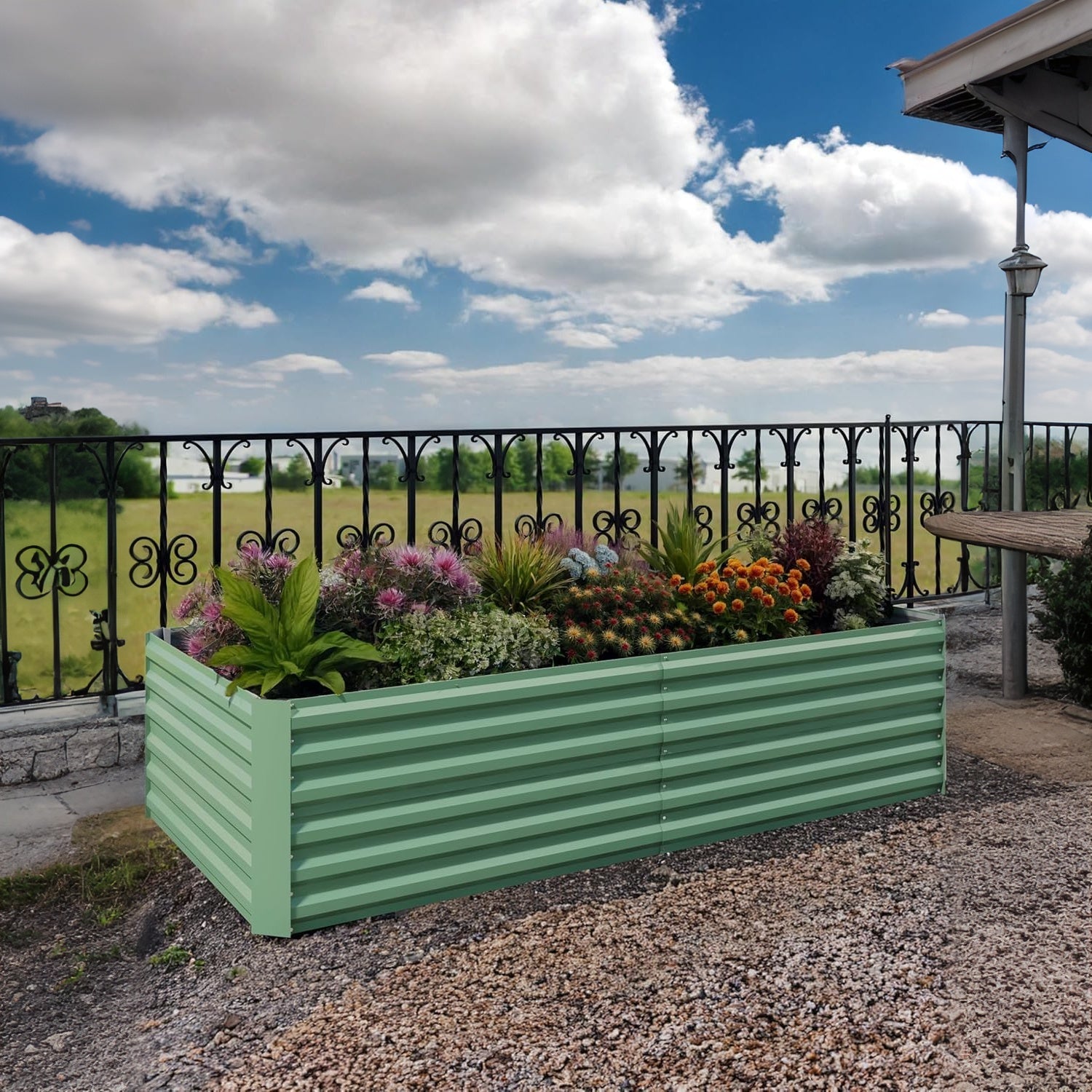 galvanized planters Garvee 2 Pack 6x3x2 ft Rust-Resistant Raised Garden Beds for Deep Root Plants , Green Galvanized Steel, 24