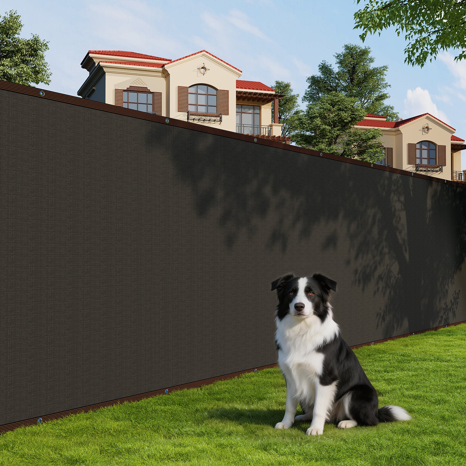 black fence tarp Garvee 6 x 50 ft Privacy Fence Screen, 90% Blockage Heavy-Duty HDPE Fence Cover with Grommets, UV Resistant Outdoor Mesh for Yard, Patio & Pool