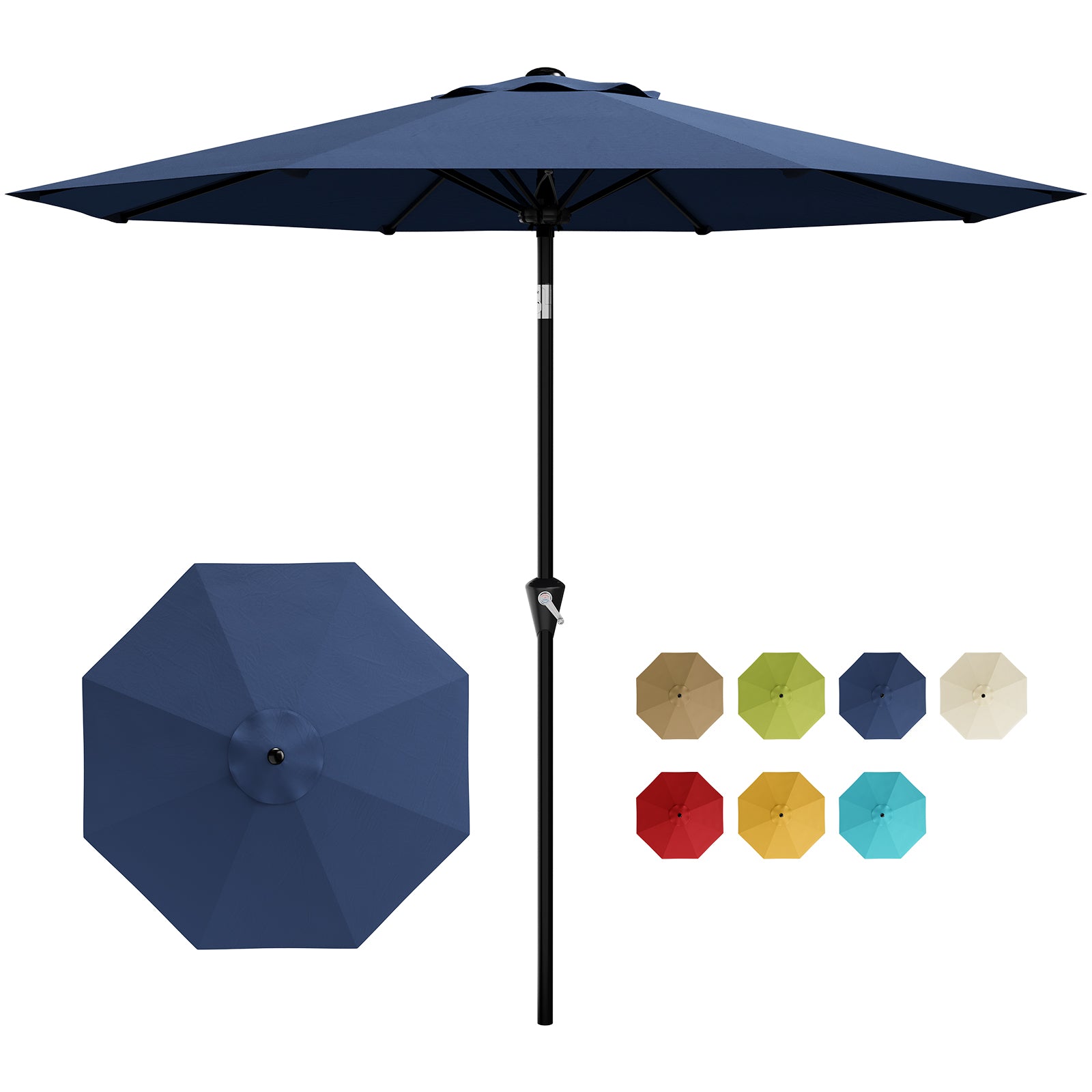 european patio umbrella Garvee 9FT Patio Umbrella - Outdoor Market Table Parasol With Crank Lift, Tilt, UV Protection, Waterproof Canopy