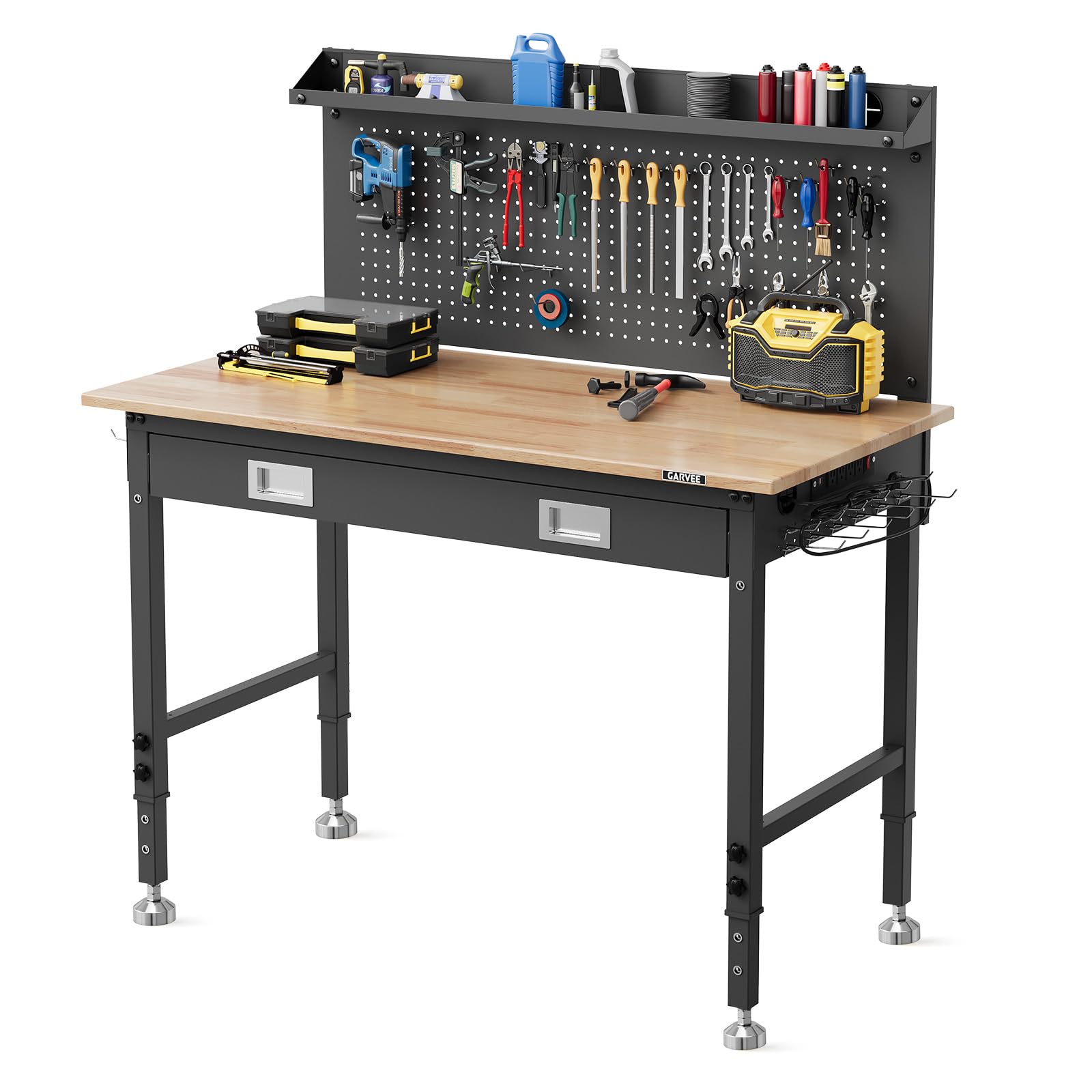 Garvee 48 x 24 In Workstation with Integrated Drawer, LED Light