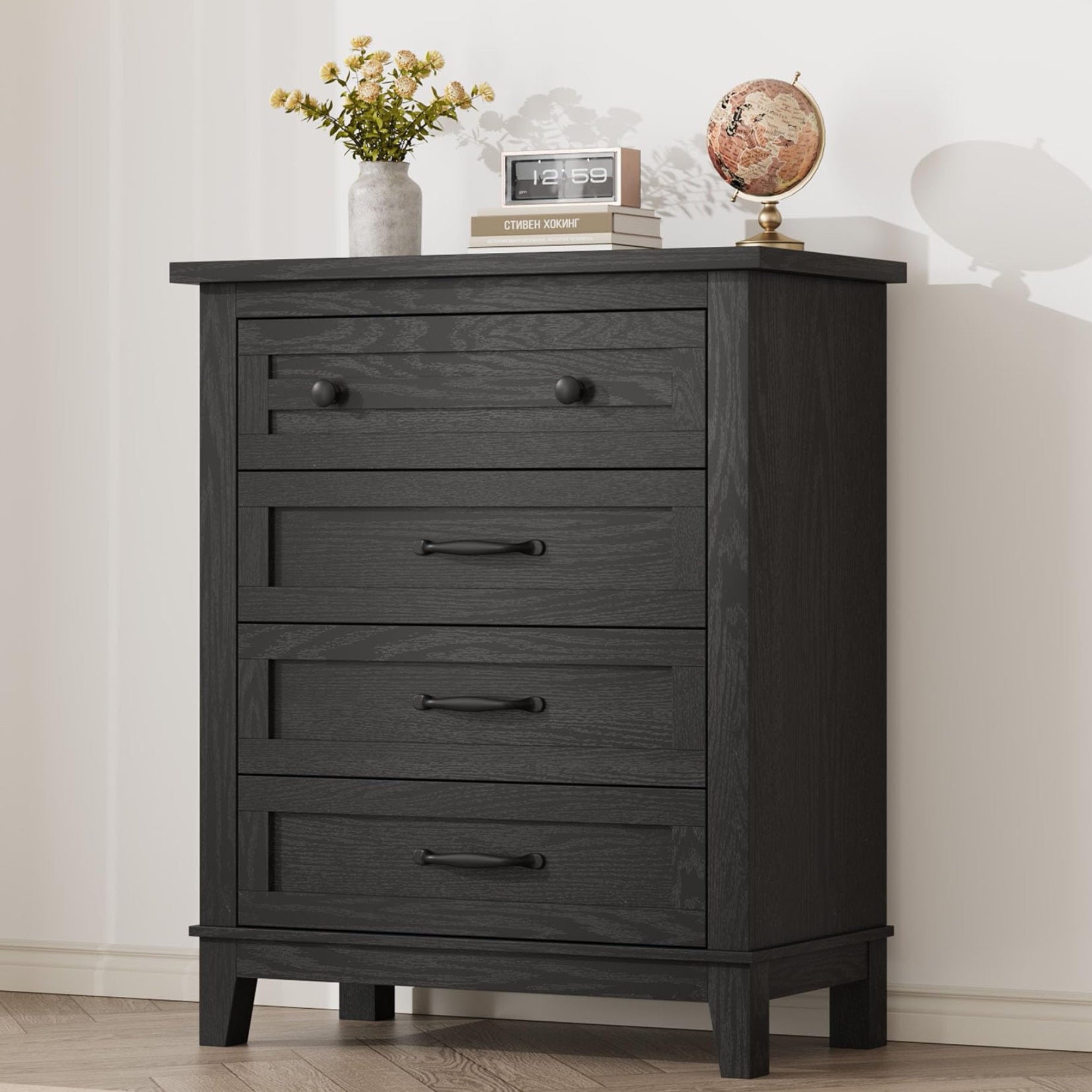 4 foot long dresser Frances Woven Rattan Tall 4 Drawer Dresser, Natural