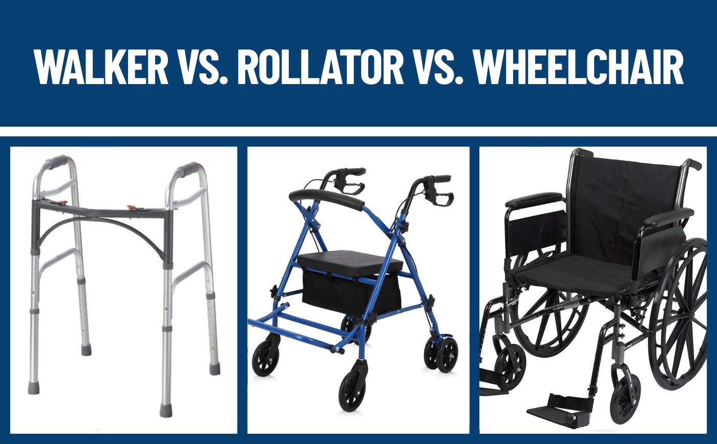 Walker Vs. Rollator Vs. Wheelchair