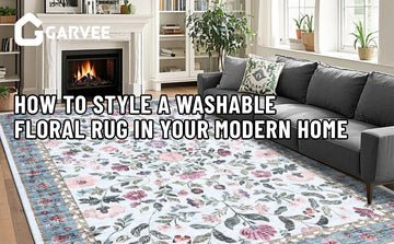 washable floral rug