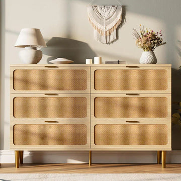  rattan 6-drawer dresser, 5-drawer dresser, fabric dresser, farmhouse corner cabinet