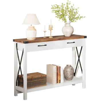 farmhouse entryway table, rustic console table, narrow console table, Garvee console tables, wood entryway table