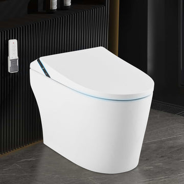 smart bidet toilet seat, elongated toilet seat, two-piece toilet, modern round toilet, Garvee toilet parts