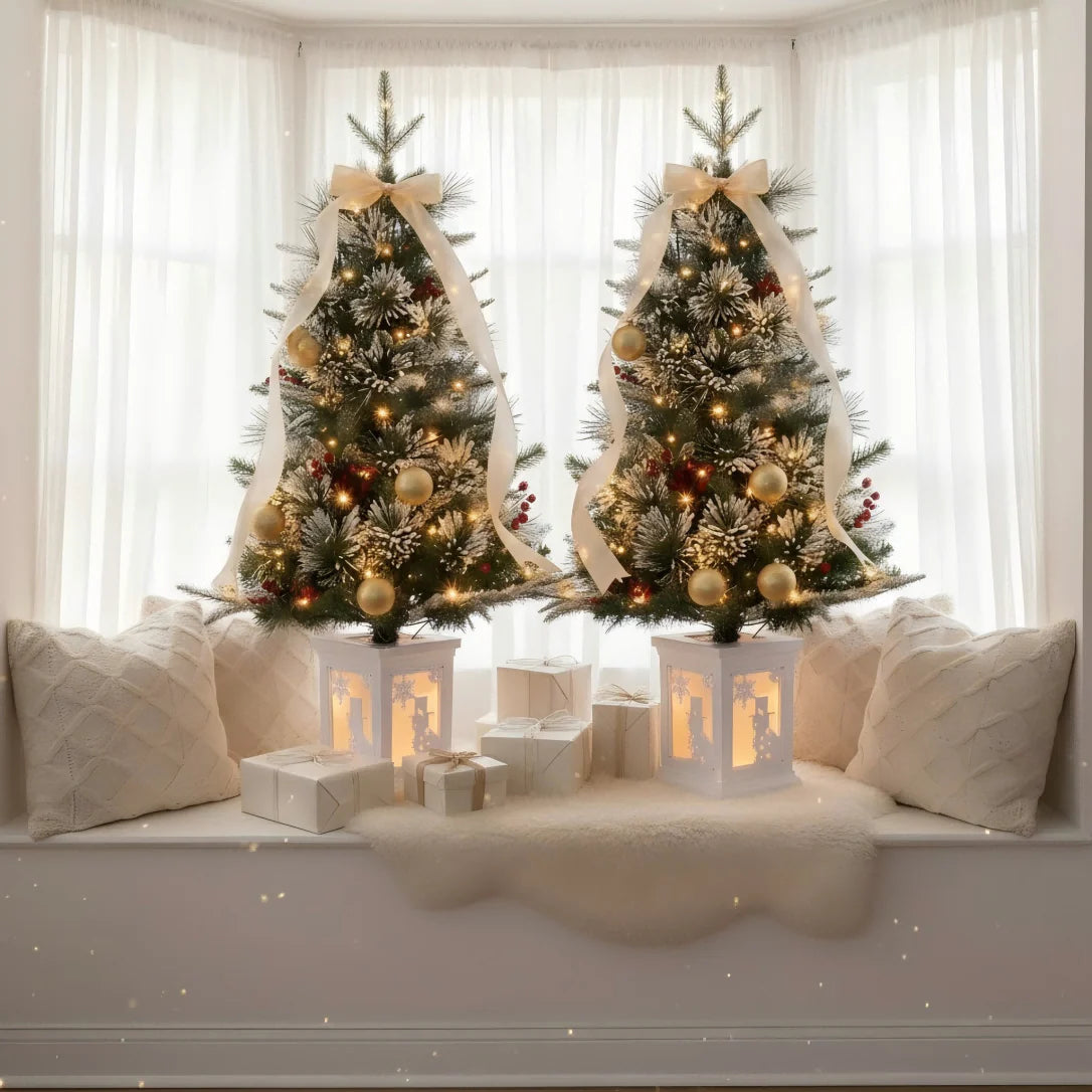 Garvee 3 FT Christmas Tree, Pre-Lit Christmas Tree with 78 LED Lights, Battery-Powered，Artificial Christmas Tree with Illuminated Base, Ideal Decor for Christmas Celebrations