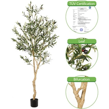Garvee Artificial Fiddle Leaf Fig Tree 6FT(2pcs) Tall Fake Ficus Tree for Home Decor Faux Lyrata Plants Green Tree with Pot for Indoor Outdoor Home Office Living Room Bathroom Decor