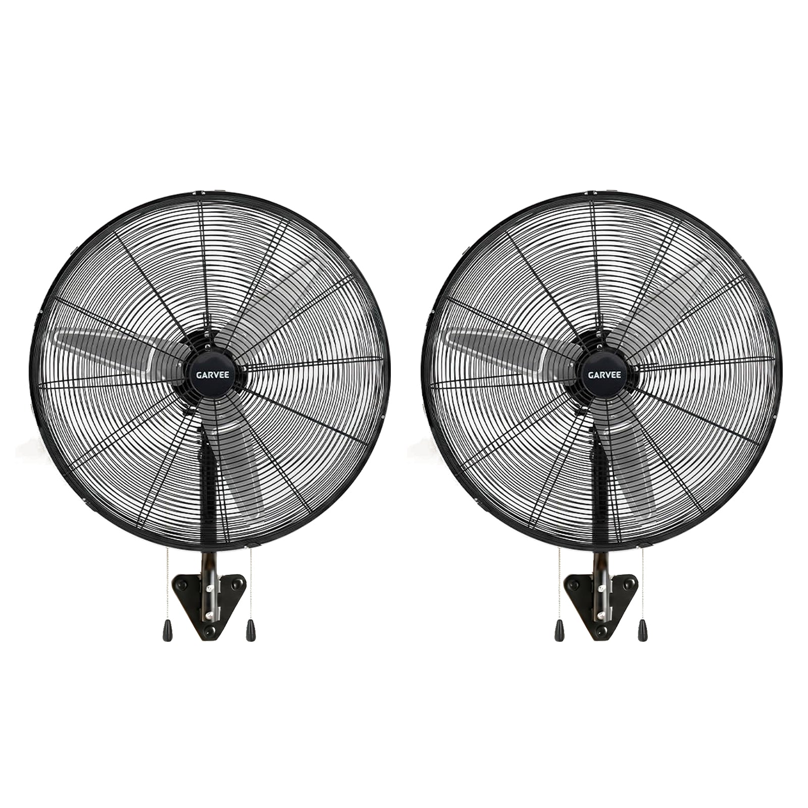 Garvee 30-Inch Wall Mount Fan, 2-Pack – High Velocity 6000 CFM Industrial Oscillating Fans with Dual Pull Cords and 3 Speeds, Heavy-Duty Wall Fans for Garage, Workshop, and Patio
