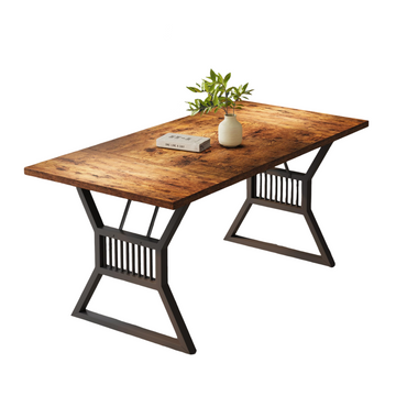 Garvee 70.8" Dining Table 6-8 Person, Kitchen Table with Heavy Duty Metal Legs, Farmhouse Wooden Dining Room Table for Kitchen, Living Room, Office