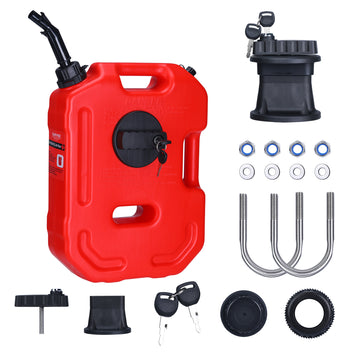 Garvee Secure 10L Portable Gas Can with Locking Mounting Bracket – Heavy-Duty HDPE Fuel Tank for Car, Motorcycle, SUV, ATV, UTV – Key Lock, U-Bolt for 1" Tube – US Market, 2 Gallon Capacity, Lockable