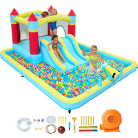 Garvee 7-in-1 Inflatable Bounce House for Kids - Indoor & Outdoor Bouncy Castle with Slide and 350W Blower - Durable Backyard Play Jumper - Blue, US Standard