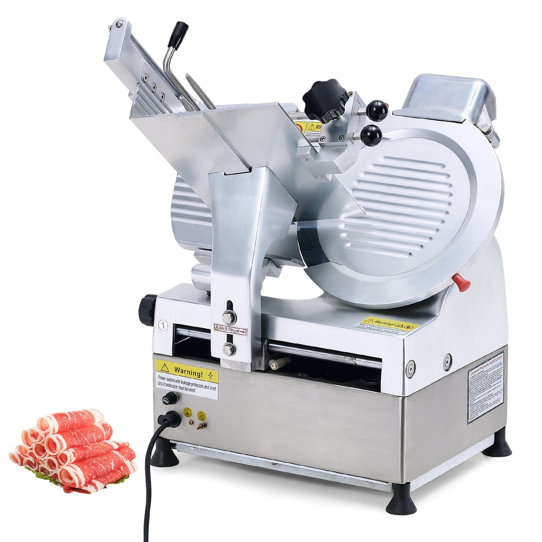 550W Automatic Meat Slicer Deli Slicer with 12 Inch Carbon Steel Blade Meat Slicer Machine