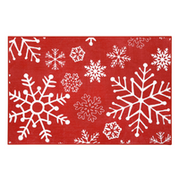 Garvee Christmas Door Mat 2x3 Mat Xmas Bath Mat Non-Slip Kithcen Rug Washable Entryway Rug Small Red Snowflake Carpet Winter Bedroom Decor Doormat Rubber Back Doormats for Indoor Outdoor 2'x3' Red
