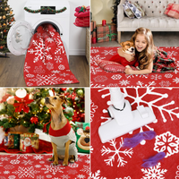 Garvee Christmas Door Mat 2x3 Mat Xmas Bath Mat Non-Slip Kithcen Rug Washable Entryway Rug Small Red Snowflake Carpet Winter Bedroom Decor Doormat Rubber Back Doormats for Indoor Outdoor 2'x3' Red
