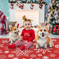 Garvee Christmas Door Mat 2x3 Mat Xmas Bath Mat Non-Slip Kithcen Rug Washable Entryway Rug Small Red Snowflake Carpet Winter Bedroom Decor Doormat Rubber Back Doormats for Indoor Outdoor 2'x3' Red