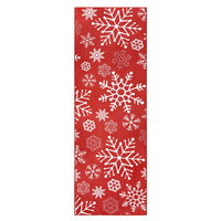 Garvee Christmas Runner Rug 2x6 Hallway Runner Rug Red Snowflakes Xmas Runner Washable Kitchen Rug Non Slip Bath Mat Holiday Decor Modern Soft Stain Resistant Carpet for Bedroom Laundry 2'x6' Red