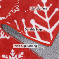 Garvee Christmas Runner Rug 2x6 Hallway Runner Rug Red Snowflakes Xmas Runner Washable Kitchen Rug Non Slip Bath Mat Holiday Decor Modern Soft Stain Resistant Carpet for Bedroom Laundry 2'x6' Red