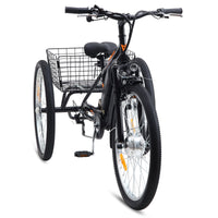 Adult 3-Wheel Electric Bike, 7-Speed Electric Trike with Basket - GARVEE