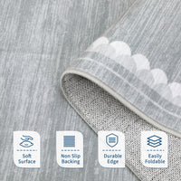 Garvee Hallway Runner Rug 2x6 Non Slip Washable Kitchen Mats for Floor, Low Pile Modern Area Rug, Stain Resistant Contemporary Border Soft Carpet for Laundry, Bedroom, Bathroom, Grey