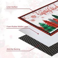 Garvee Merry Christmas Decorative Doormat 17x29 Non-Slip Low-Profile Buffalo Plaid Welcome Mat for Indoor Outdoor Entrance Doormat Xmas Winter Welcome Door Mat