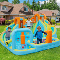 Garvee 10-in-1 Inflatable Bounce House for Kids – Jumping Castle Playset with Slide & 350W Blower – Indoor Outdoor Fun, Backyard or Commercial Use – Blue – US Standard
