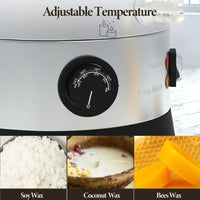 Garvee 5.3 Qts Electric Wax Melter with Temperature Control, Pour Spout, and Easy-Clean Feature for Candle Making, Ideal for Small-Scale Commercial or Home Use