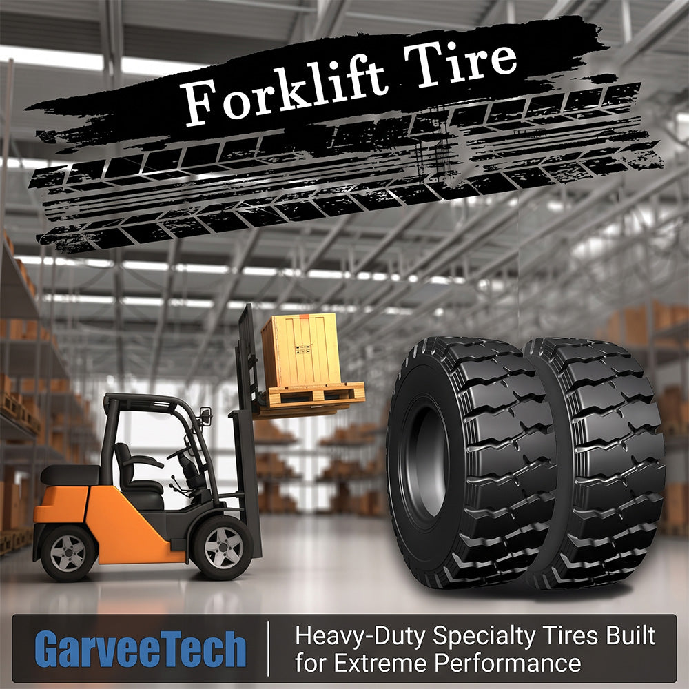 Garvee 6.50-10 Heavy Duty Forklift Tire 10 PLY Tube Type Durable Industrial Black