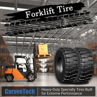 Garvee 6.50-10 Heavy Duty Forklift Tire 10 PLY Tube Type Durable Industrial Black