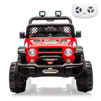 Garvee 12V Kids Electric Ride-On Truck – Dual Motors, 3 Speeds, Remote Control, Spring Suspension, LED Lights, Music, Safety Belt, Off-Road Car, Storage – Battery Powered Toy Vehicle for Boys & Girls Ages 2-8, Red