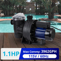 1.1HP 800W 115V Pool Pump 3962GPH for In/Above Ground