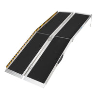 Garvee 6FT Portable Aluminum Wheelchair Ramp with Non-Skid Surface, Reflective Strips, Folding Design, Adjustable Legs,Home Steps and Scooters