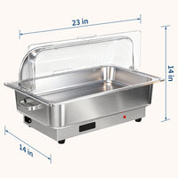 Garvee 9.5QT(1×1/1Pan)Electric Chafing Dish Set with Temperature Control , Stainless Steel Buffet Servers and Warmers, for Catering