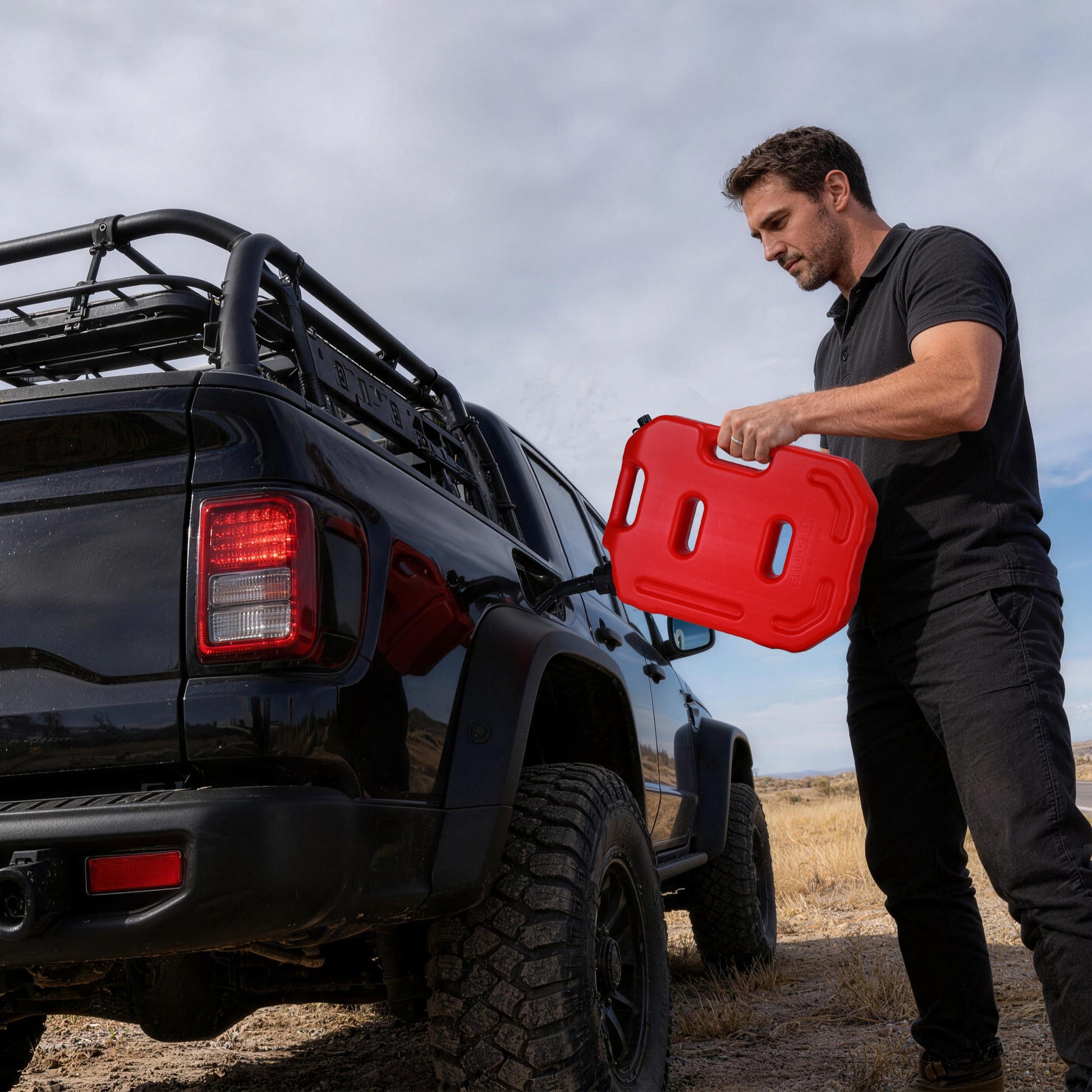 Garvee Secure 10L Portable Gas Can with Locking Mounting Bracket – Heavy-Duty HDPE Fuel Tank for Car, Motorcycle, SUV, ATV, UTV – Key Lock, U-Bolt for 1" Tube – US Market, 2 Gallon Capacity, Lockable