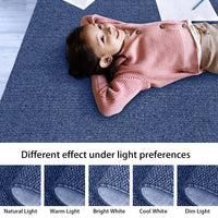 Garvee 9x12 Area Rug Modern Solid Textured Extra Large Area Rug Machine Washable Rug for Living Room, Non-Slip Stain Resistant Accent Rug Farmhouse Weaving Floor Cover Carpet for Bedroom, Navy