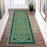 Garvee Insect Washable Soft Area Rugs for Living Room Bedroom Ultra-Thin Non Slip Dining Room Stain Resistant Rug Large Carpet for Office Nursery Bedroom - Dark Green