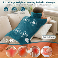 Garvee Massaging Heating Pad for Neck, Shoulders and Back, 24" x 35" Large Electric Heating Pad for Back Pain Relief with 8 Massage Combos, 2 Heat Levels, 4 Massage Motors, 2H Auto Shut-Off