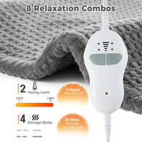 Garvee Massaging Heating Pad for Neck, Shoulders and Back, 24" x 35" Large Electric Heating Pad for Back Pain Relief with 8 Massage Combos, 2 Heat Levels, 4 Massage Motors, 2H Auto Shut-Off, Gray