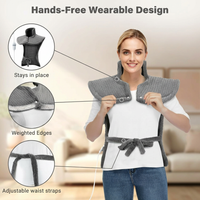 Garvee Massaging Heating Pad for Neck, Shoulders and Back, 24" x 35" Large Electric Heating Pad for Back Pain Relief with 8 Massage Combos, 2 Heat Levels, 4 Massage Motors, 2H Auto Shut-Off, Gray