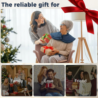 Garvee Massaging Heating Pad for Neck, Shoulders and Back, 24" x 35" Large Electric Heating Pad for Back Pain Relief with 8 Massage Combos, 2 Heat Levels, 4 Massage Motors, 2H Auto Shut-Off, Blue