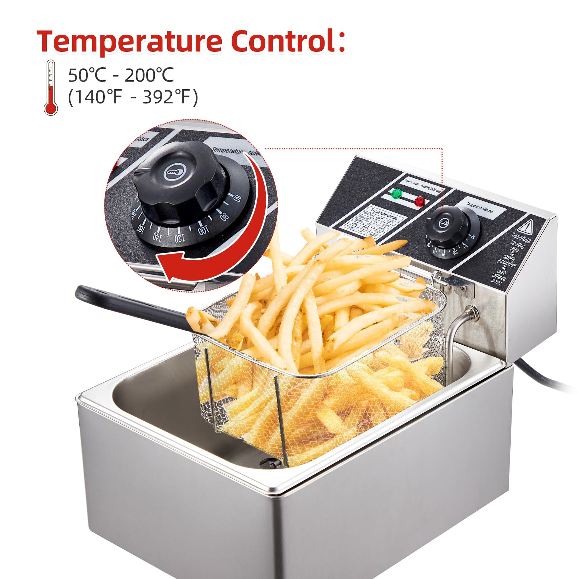 11L/11.6Qts Deep Fryer w/ Temp Control for Chicken & Fries