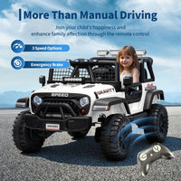 Garvee Ride - P Series: 2 Seater Ride On Car for Kids, 24V Electric Truck with Parent Remote Control, Spring Suspension, 2 Speeds, LED Headlight & Music Player, Kids Electric Vehicle for Aged 3-8 Years