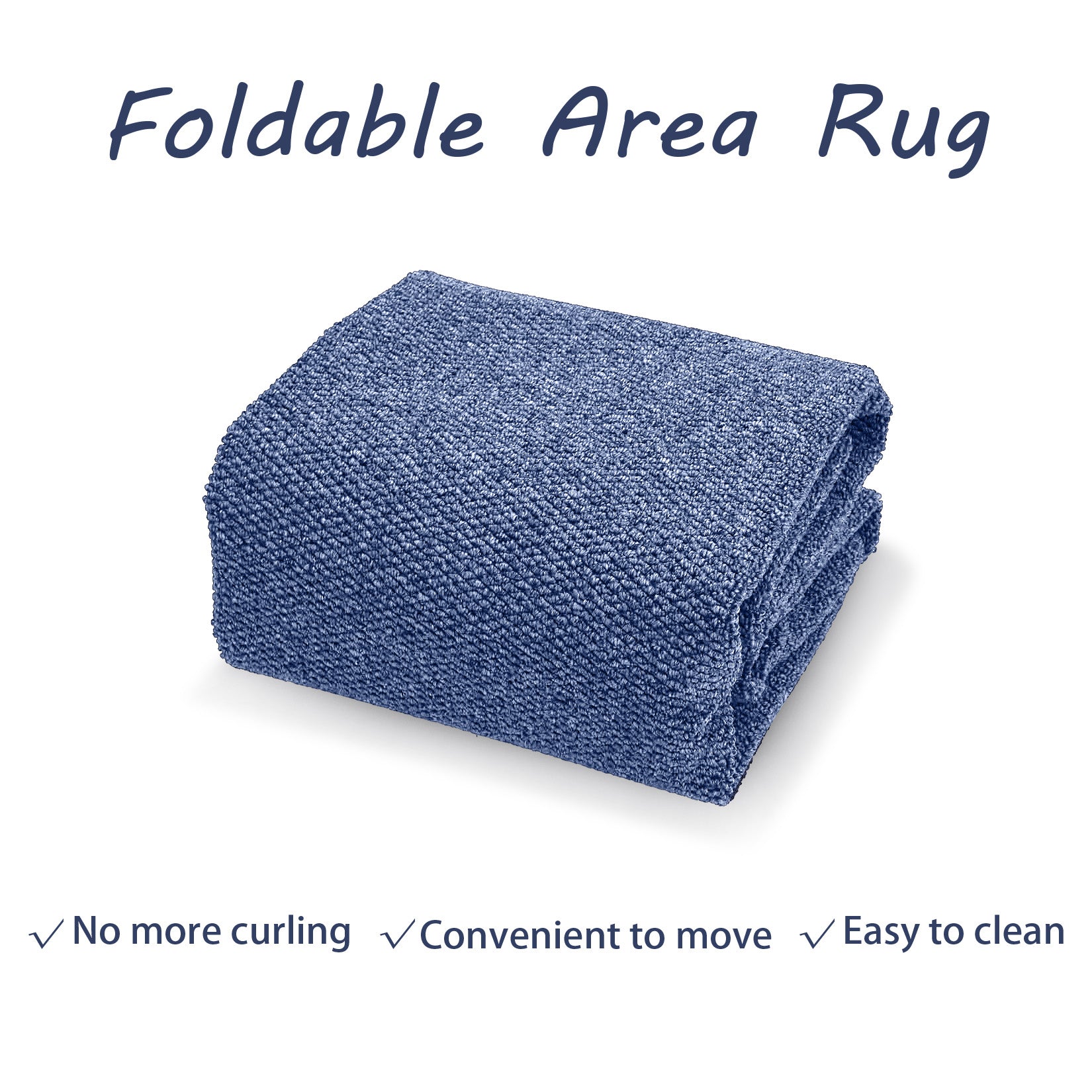 Garvee 9x12 Area Rug Modern Solid Textured Extra Large Area Rug Machine Washable Rug for Living Room, Non-Slip Stain Resistant Accent Rug Farmhouse Weaving Floor Cover Carpet for Bedroom, Navy