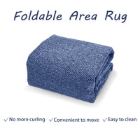 Garvee 9x12 Area Rug Modern Solid Textured Extra Large Area Rug Machine Washable Rug for Living Room, Non-Slip Stain Resistant Accent Rug Farmhouse Weaving Floor Cover Carpet for Bedroom, Navy