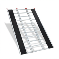 Garvee 85"L x 54"W Snowmobile Ramp, 1500 LBS Capacity Aluminum Tri-Fold Loading Ramps for ATV/UTV/Motorcycle/Lawn Mower/Garden Tractor, Pickup Truck & Trailer Loading, Silver